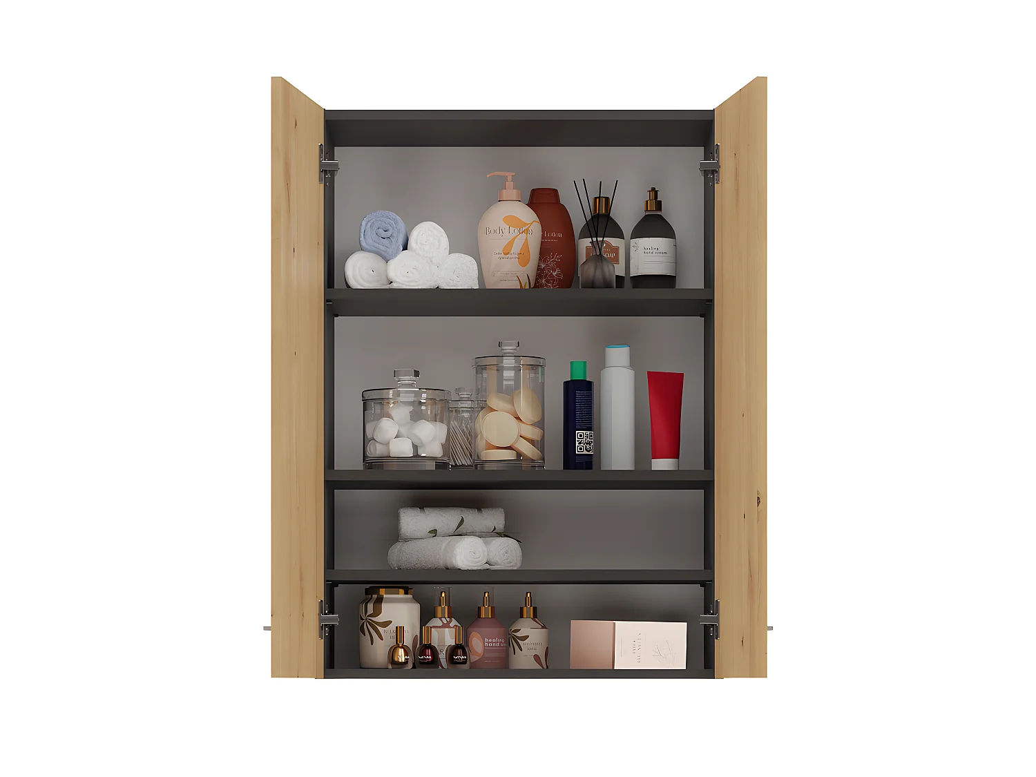 NELLIO - Mueble de baño de pared - Mueble de baño suspendido - Dimensiones 64x30x90 cm - Almacenamiento de baño