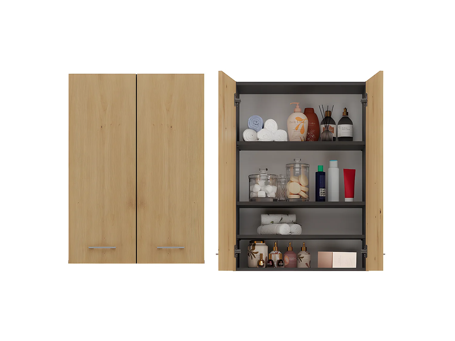 NELIO - Mobile bagno sospeso - Mobile bagno sospeso - Dimensioni 64x30x90 cm - Contenitore bagno