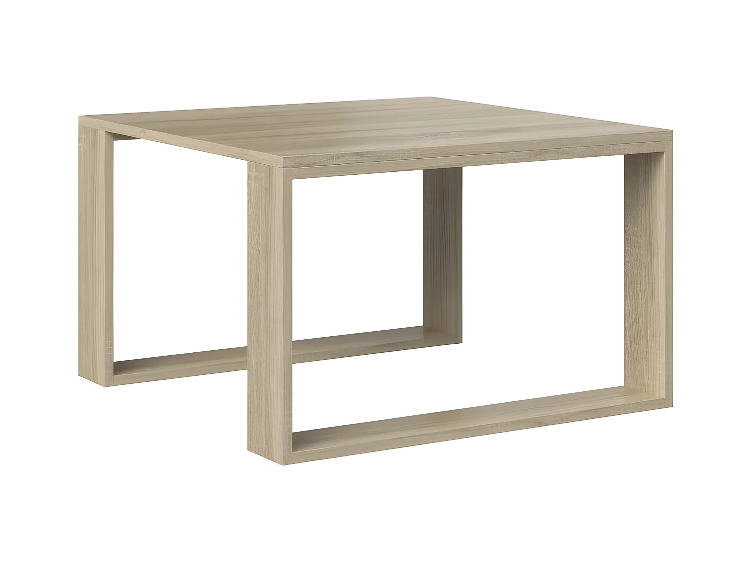 ALADA - Table basse carrée style industriel - 67x67x40 cm - Table basse en décor bois