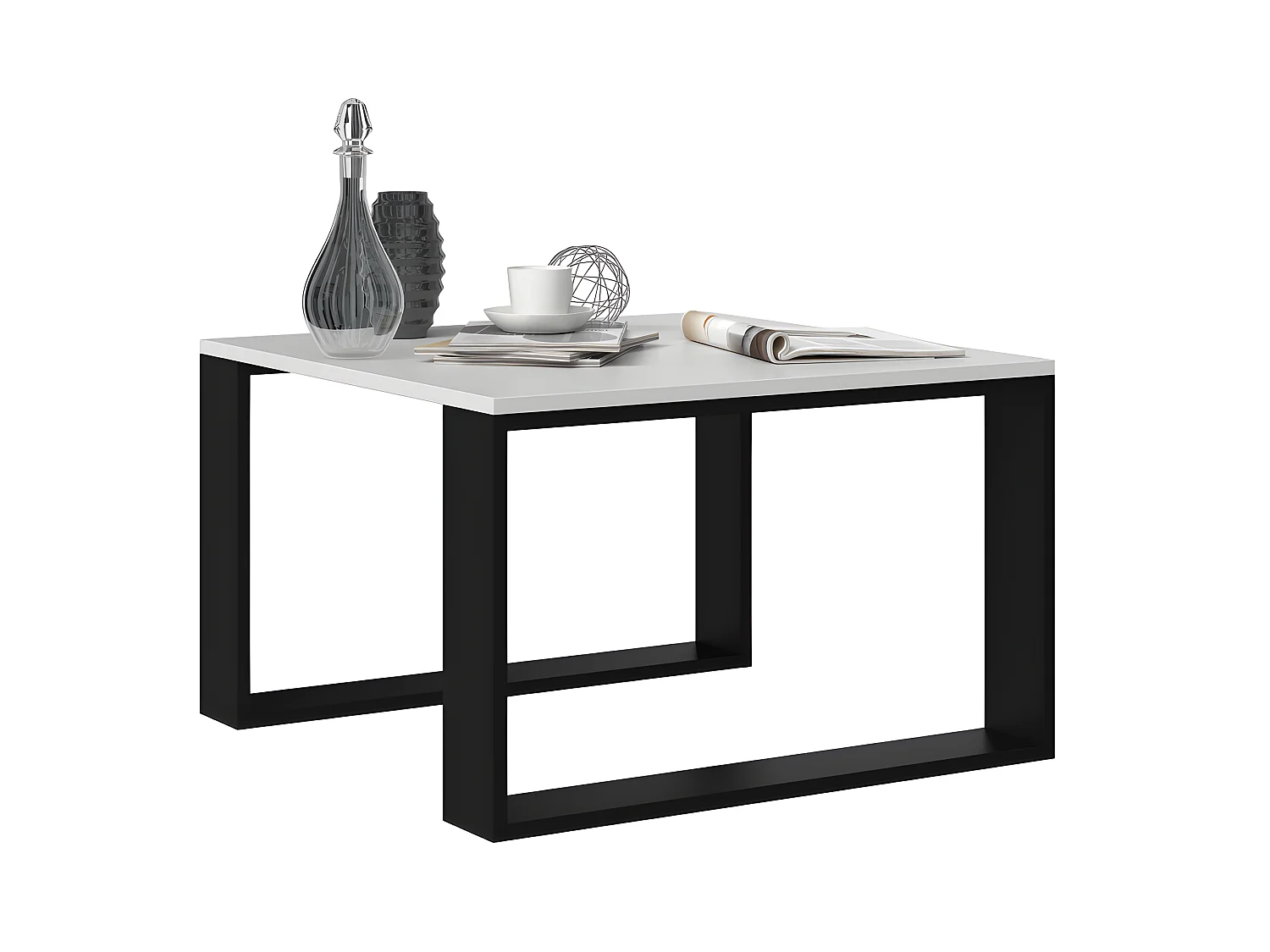 ALADA - Mesita cuadrada de estilo industrial - 67x67x40 cm - Mesita