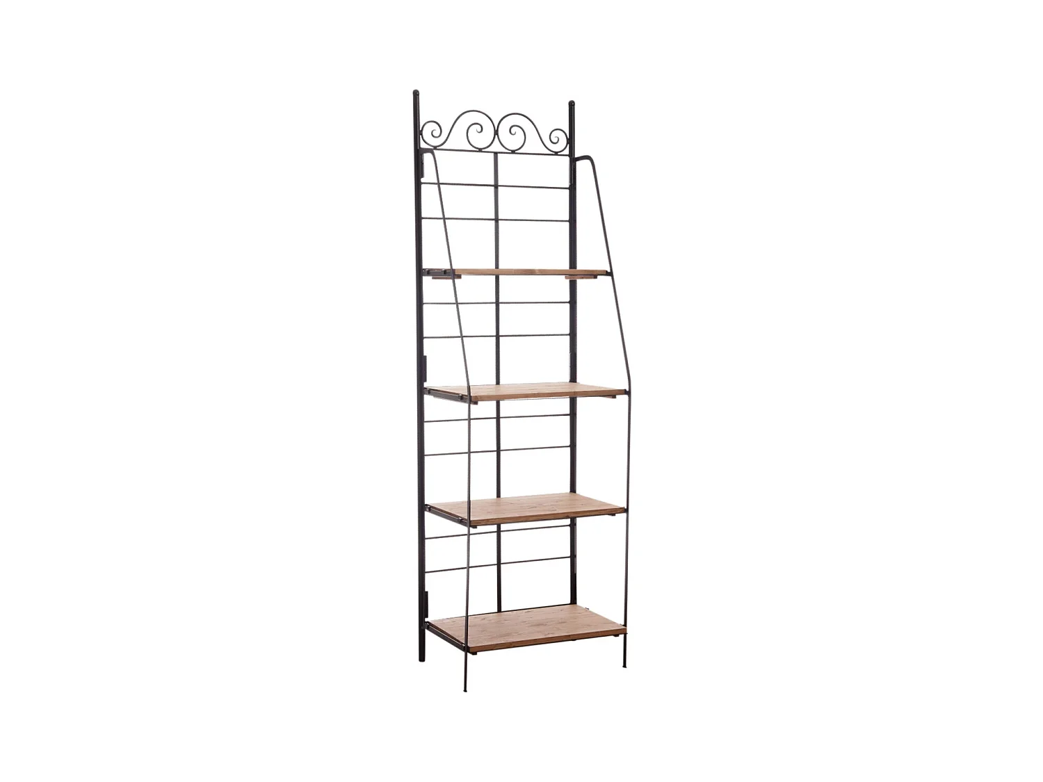 Etagère en métal et bois pliante