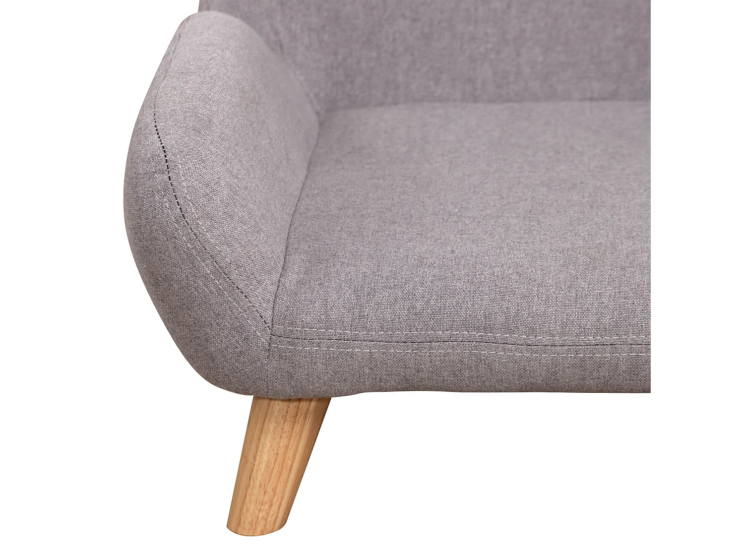 Canapé chien lit pour chien design scandinave déhoussable dim. 72L x 44l x 31H cm pieds bois tissu polyester gris