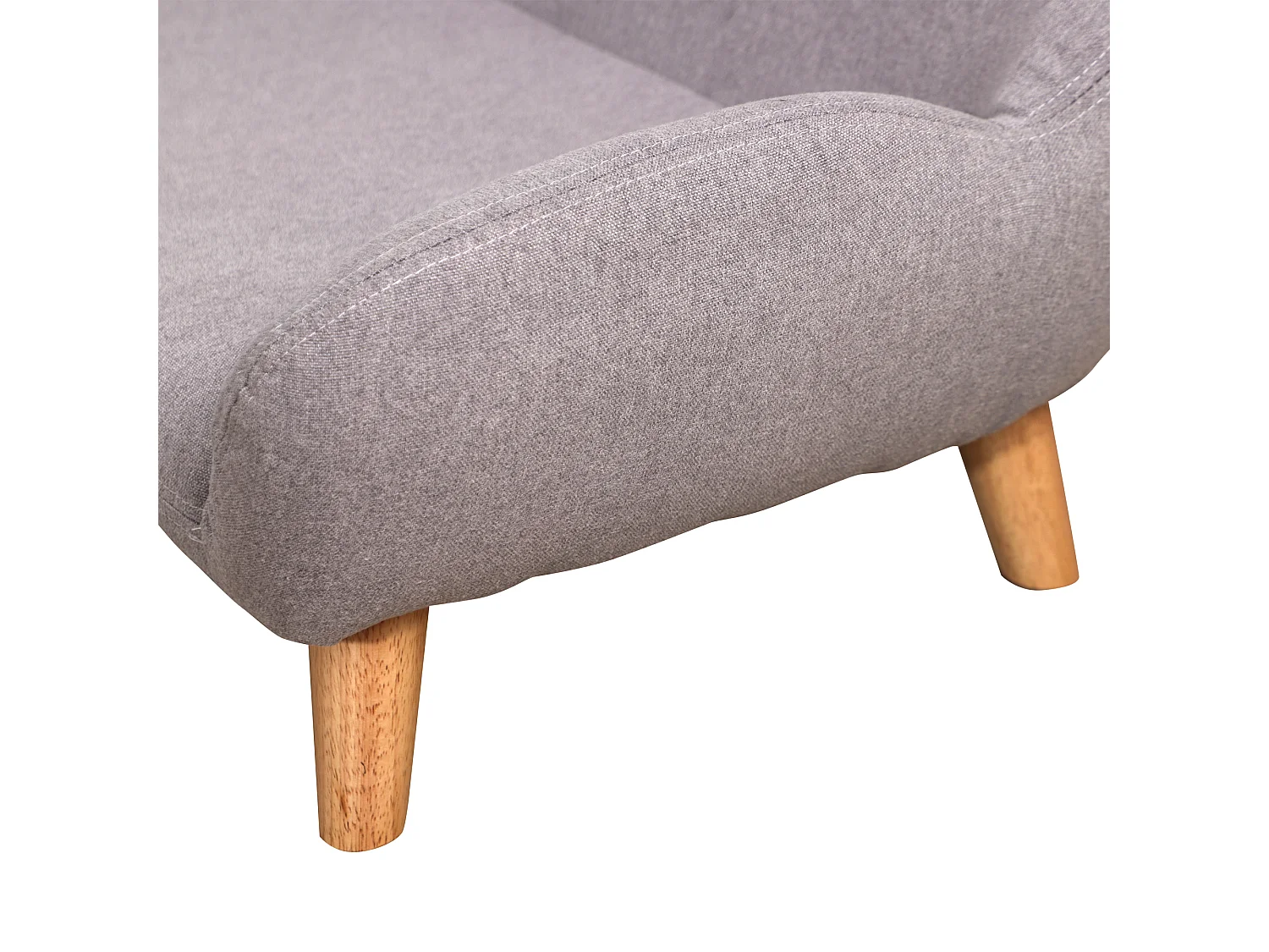 Canapé chien lit pour chien design scandinave déhoussable dim. 72L x 44l x 31H cm pieds bois tissu polyester gris