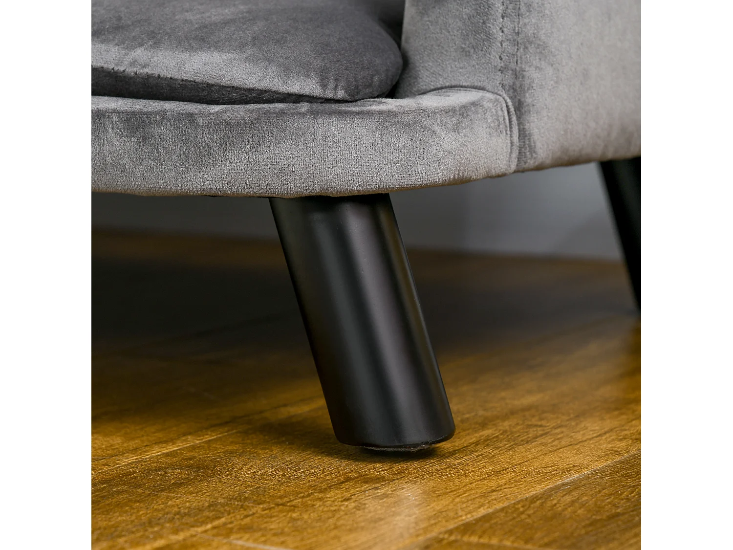 Canapé chien lit pour chien chat design contemporain coquillage dim. 98L x 60l x 35H cm coussin moelleux velours gris