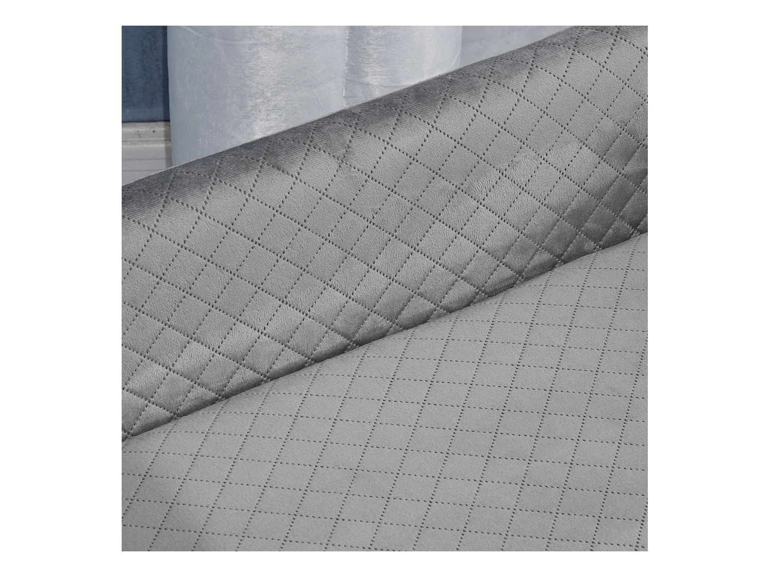 Canapé chien lit pour chien design scandinave coussin moelleux pieds bois massif dim. 64 x 45 x 36 cm velours gris