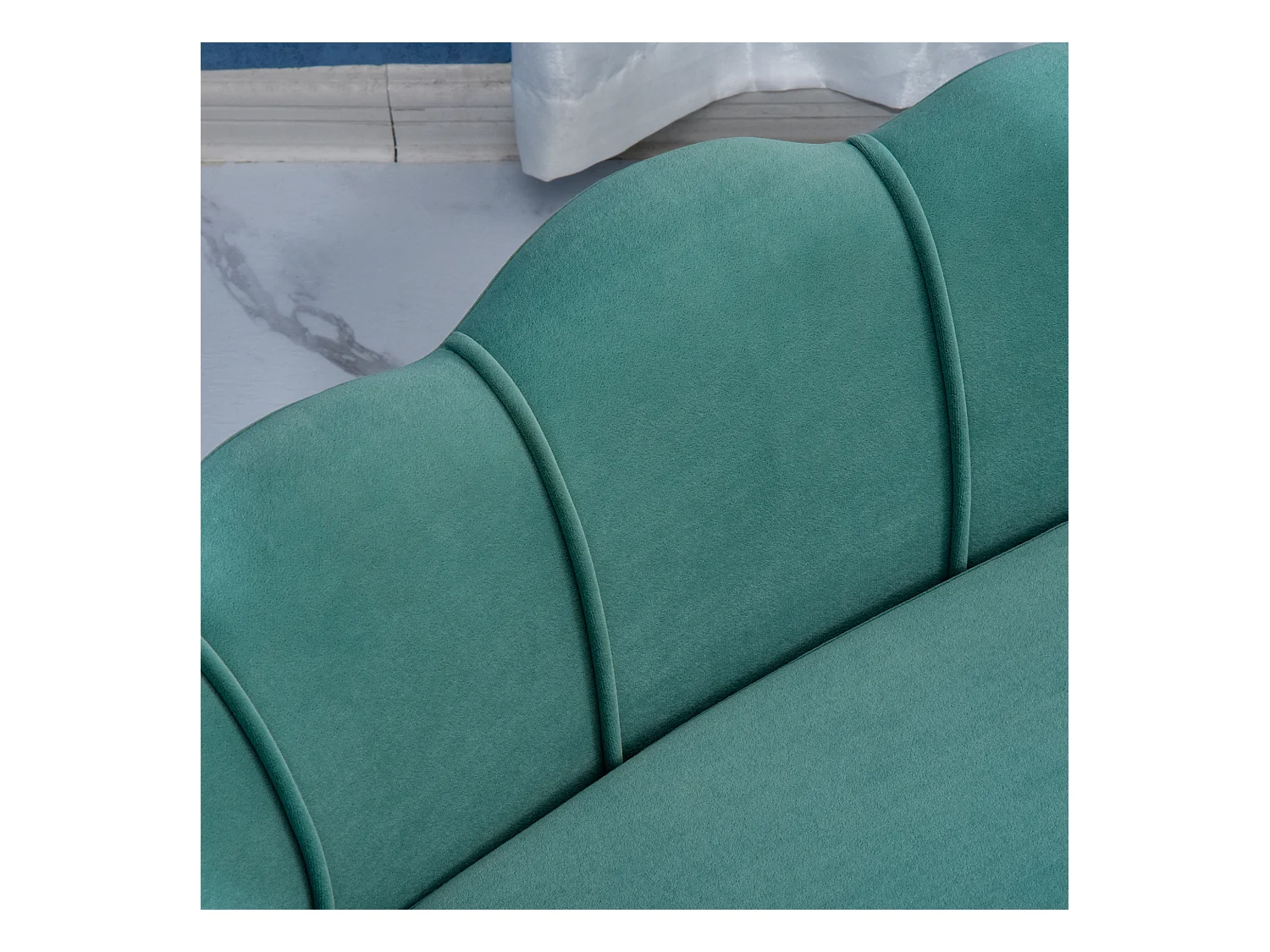 Canapé chien lit pour chien chat design contemporain coquillage dim. 98L x 60l x 35H cm coussin moelleux velours vert