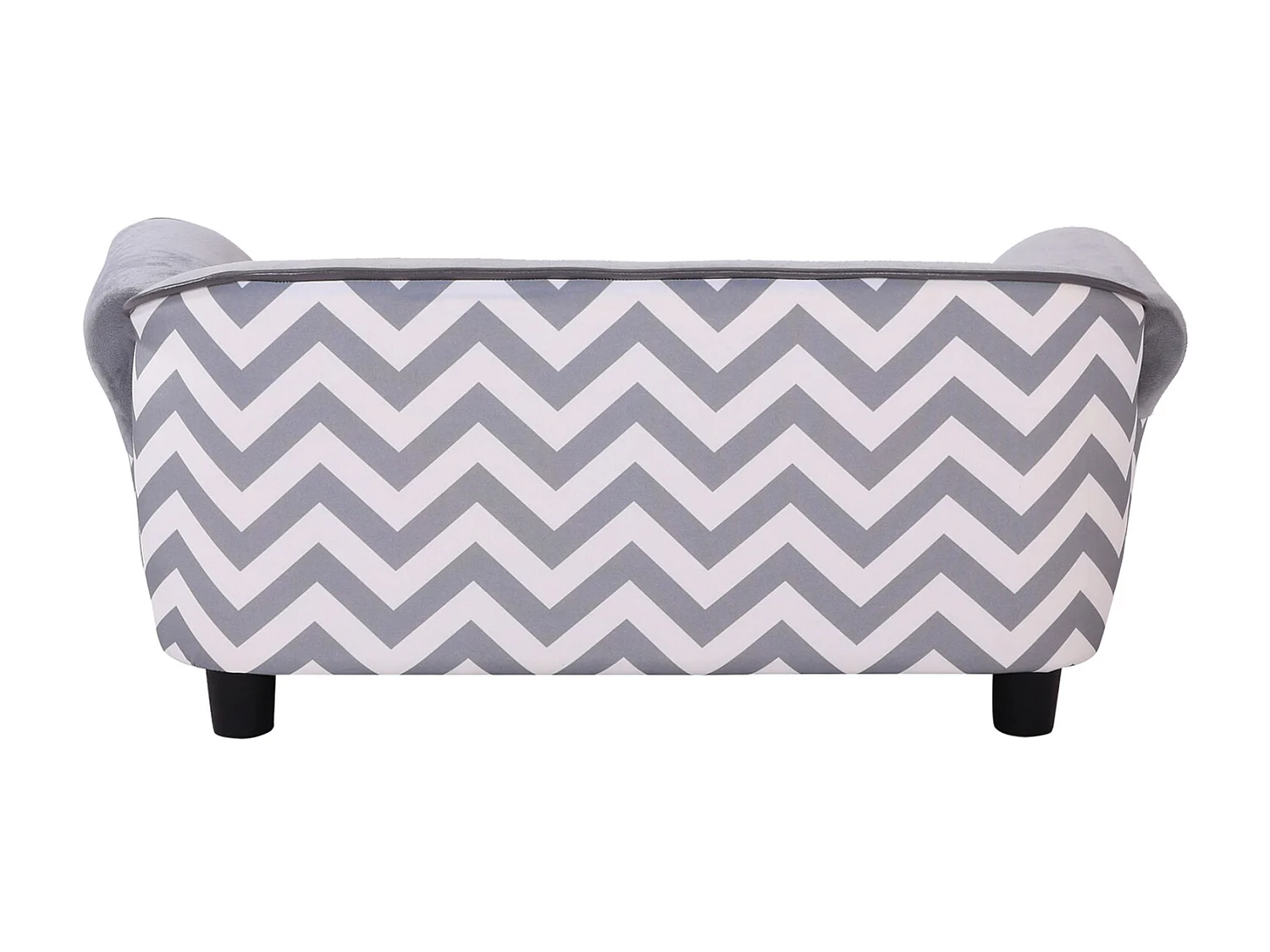 Canapé chien chat sur pied style graphique contemporain coussin amovible lavable grand confort 74L x 41l x 33H cm gris blanc