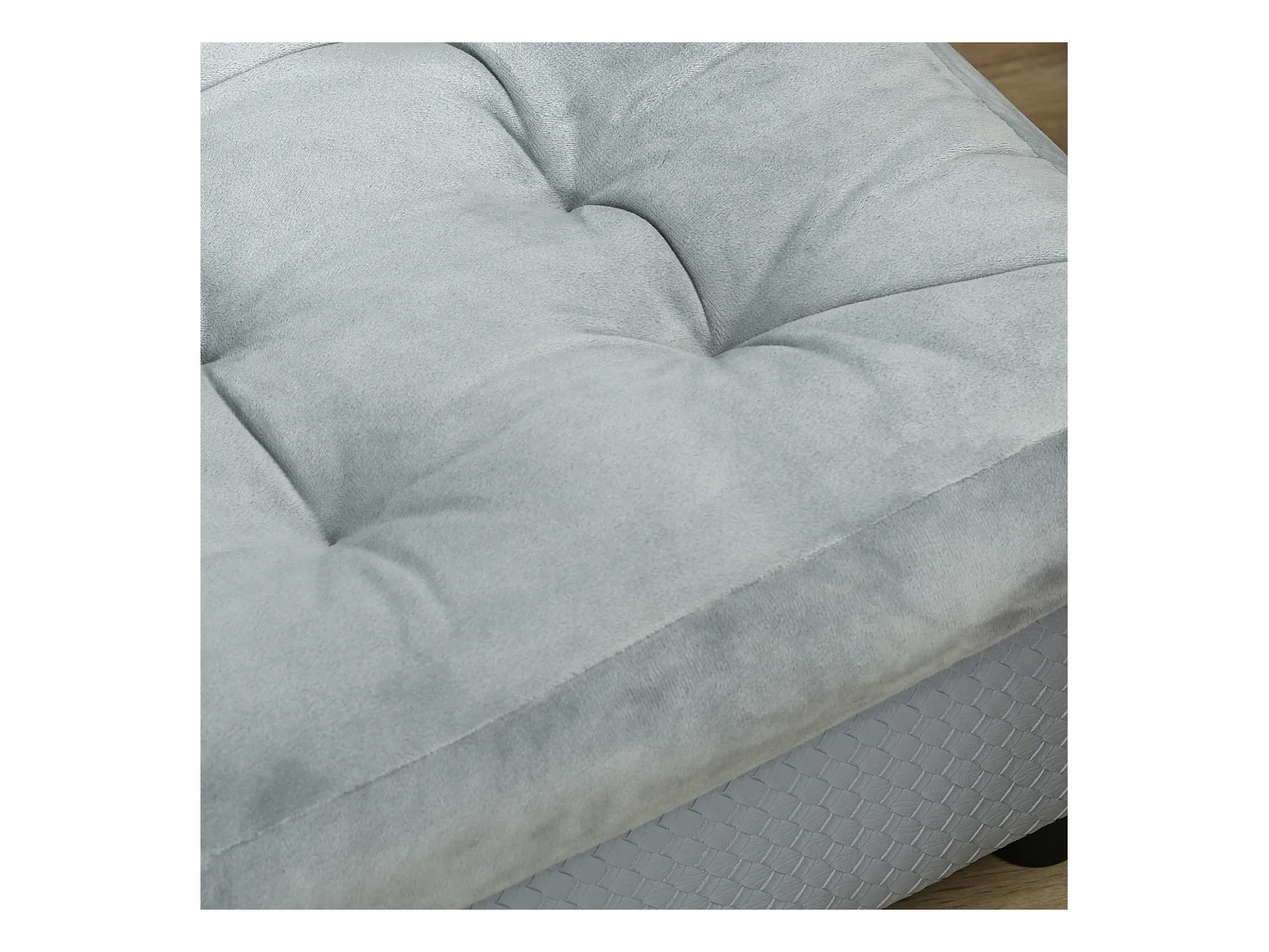 Canapé Chien Chat sur Pied avec Coffre de Rangement Style Moderne Coussin d'assise Amovible Grand Confort 76 x 45 x 41,5 cm Bleu