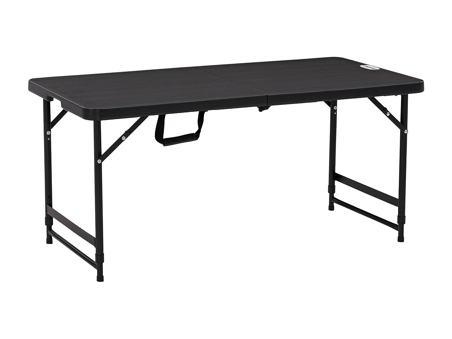 Table de jardin pliable 4 personnes table de camping pliable hauteur réglable acier époxy plateau HDPE aspect bois gris