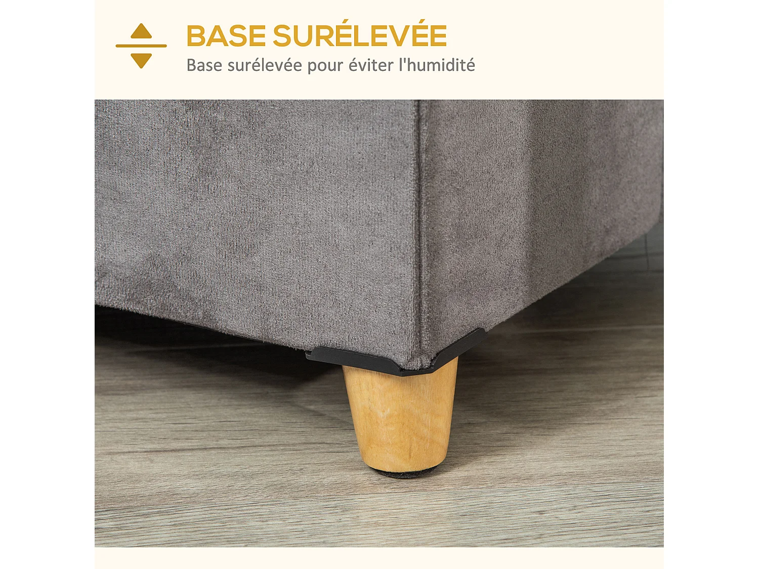 Niche chat maison de chat sur pied repose-pied 2 en 1 - coussin inclus - pliable - MDF peluche suédé gris