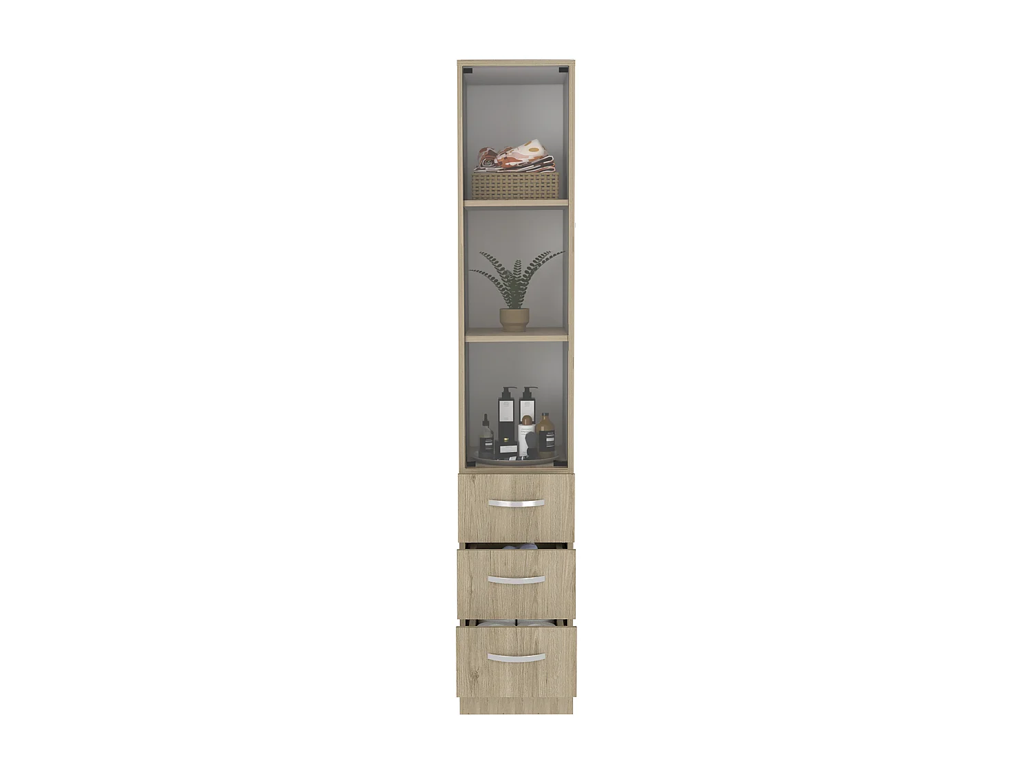 Armario de Baño Vanguard, con cuatro cajones 17.56CM P X 30.4CM L X 173.45CM A Rovere / Blanco