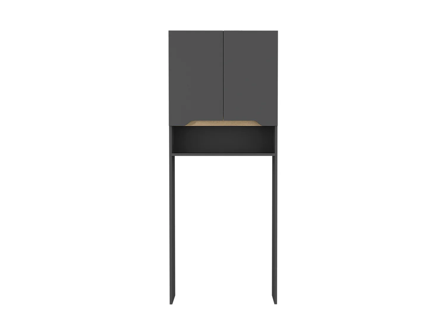 Estanteria de Baño Sobre Inodoro Laurent, con dos puertas  160 CM A X 63.1 CM An X 25 CM P. Plomo / Duna