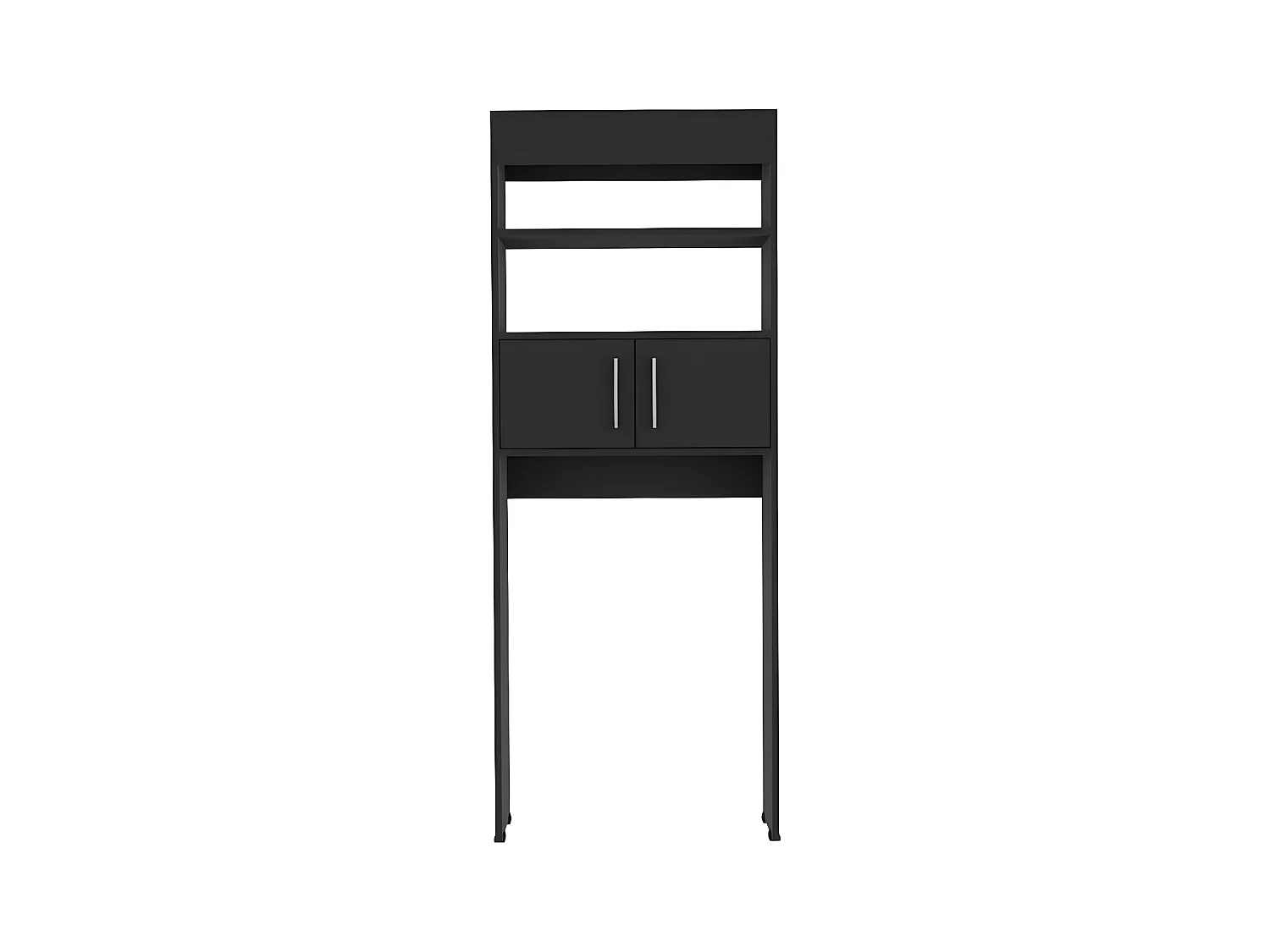 Mensola da bagno sopra il wc Madrid, con due ante e ripiani 160 CM L X 20,3 CM P X 62,4 CM L Nero