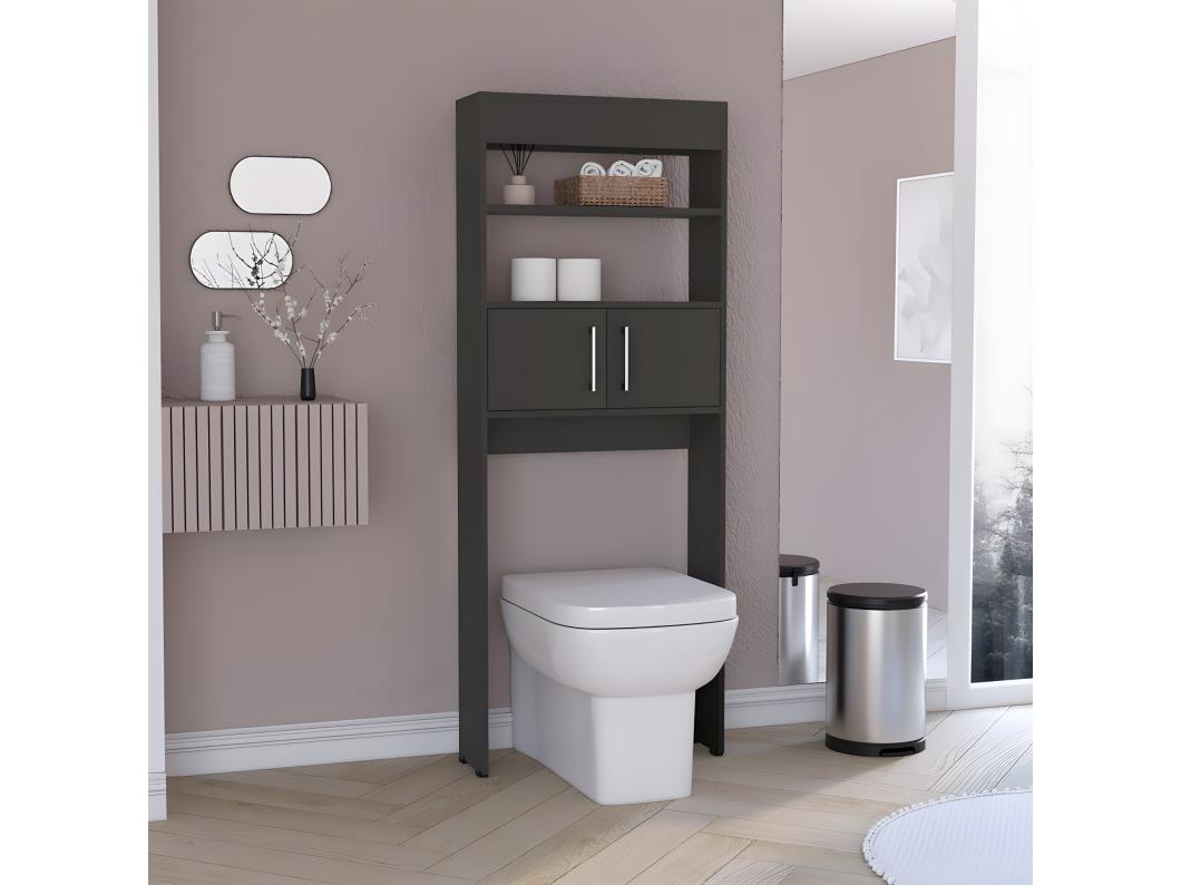 Estanteria de Baño Sobre Inodoro Madrid, con dos puertas y estantes 160CM A X 20.3CM AN X 62.4CM L Wengue