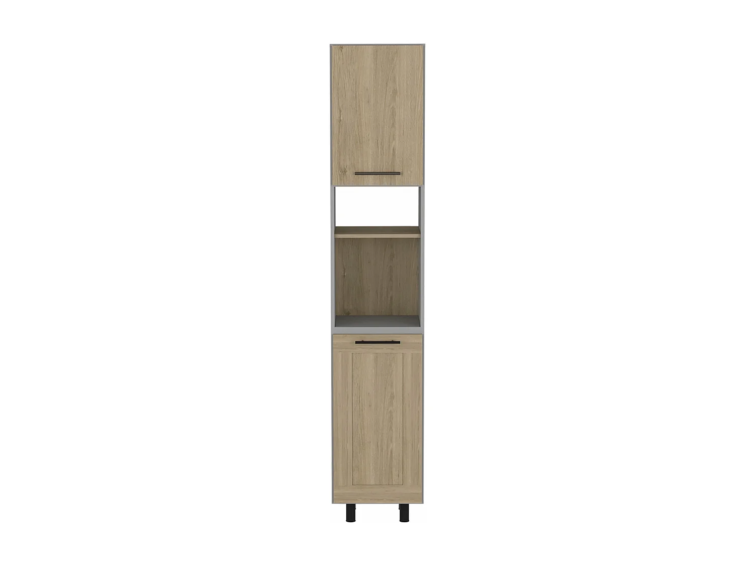 Dispensa alta da cucina Hasselt, con più ripiani 208,4 CM L X 13,75CM P X 15,75CM L Grigio / Rovere
