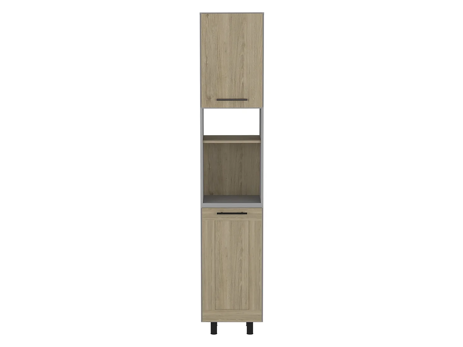 Dispensa alta da cucina Hasselt, con più ripiani 208,4 CM L X 13,75CM P X 15,75CM L Grigio / Rovere