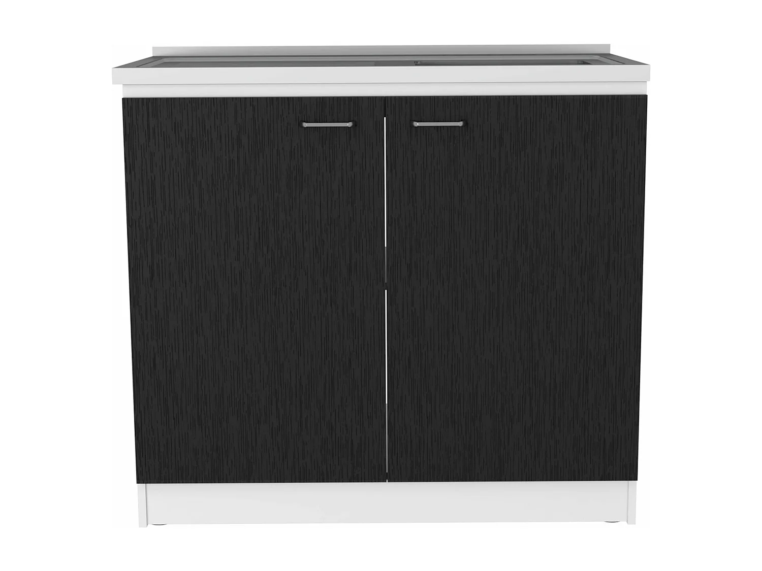 Mueble de cocina Nápoles, con fregadero  90CM A X 52.5CM P X 100CM L Blanco/Negro
