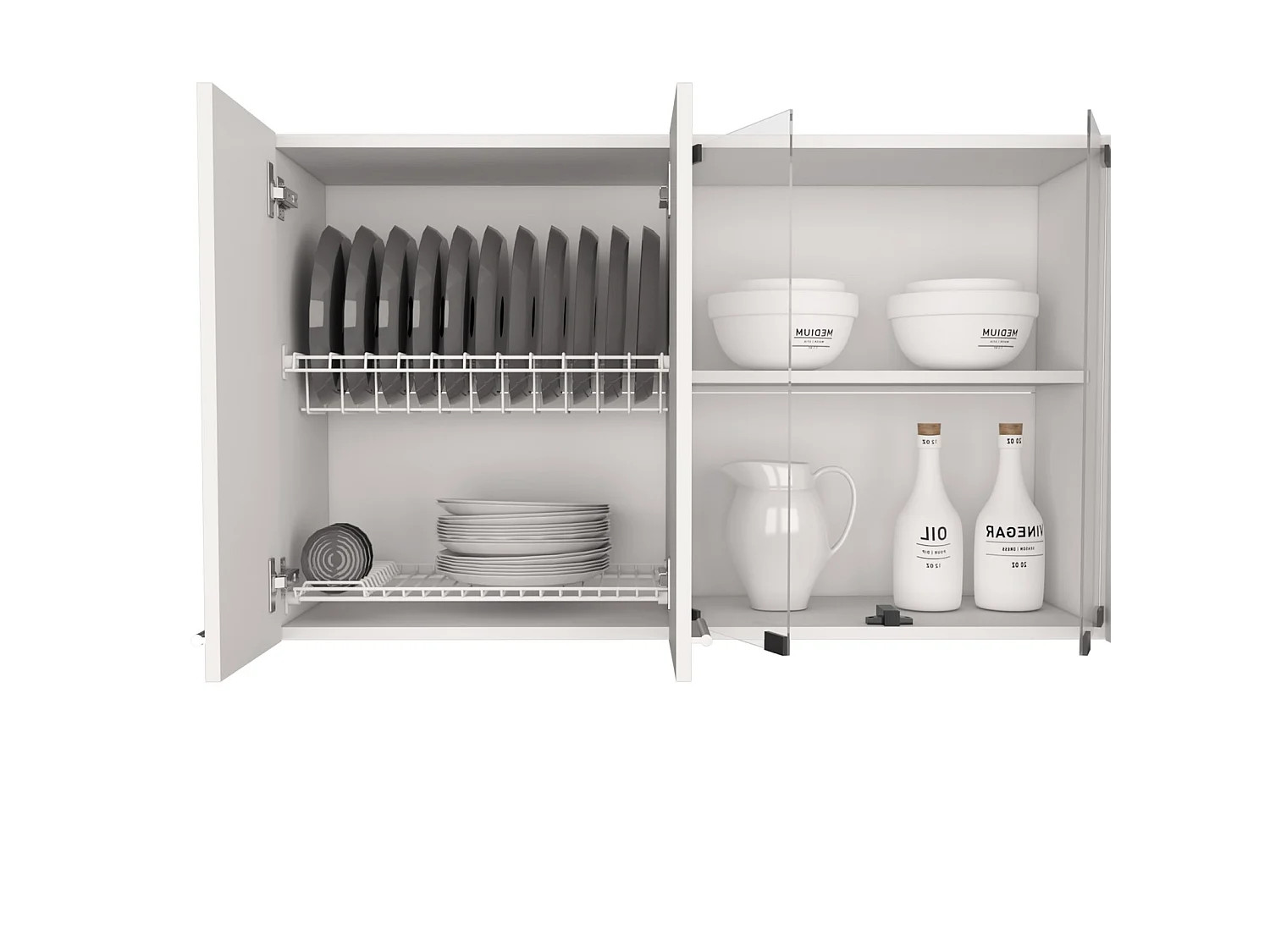 Pensile da cucina da 150 cm, bianco