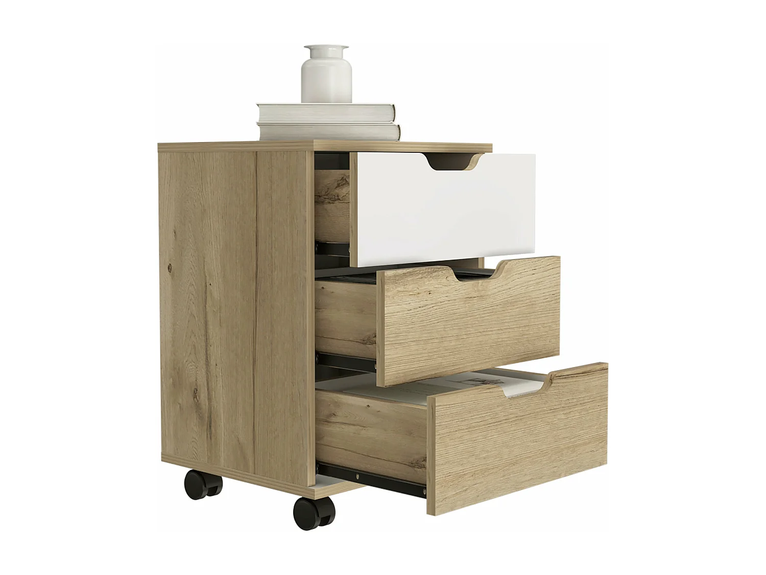 Vilna, schedario per ufficio con ruote 56CM L X 40CM P X 35CM L X 35CM P / bianco