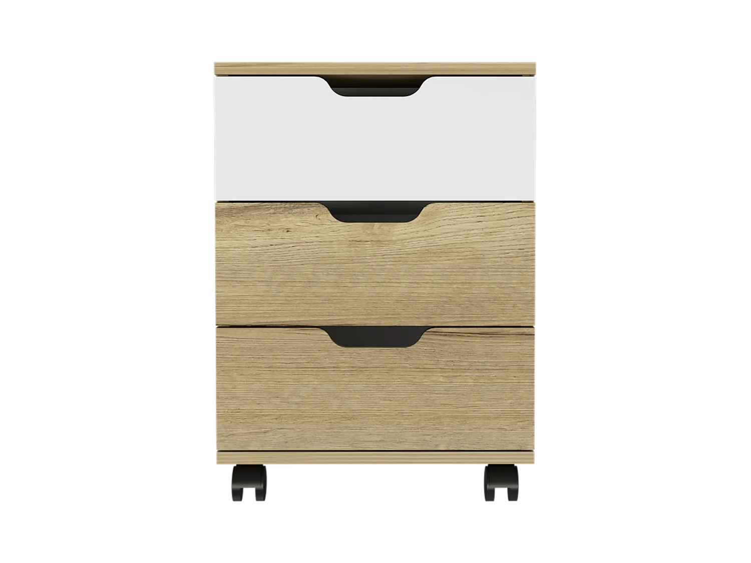 Mueble Archivador de Oficina Vilna, con ruedas 56 CM A X 40 CM An X 35 CM P. Duna / Blanco