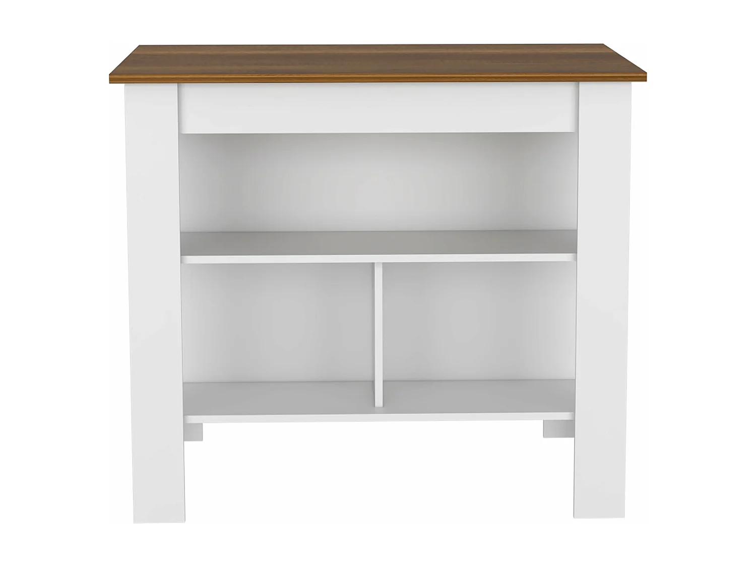 Isola da cucina Cala, tre ripiani e quattro gambe 90 CM L X 103 CM P X 70 CM L X 70 CM P. Bianco / Duna