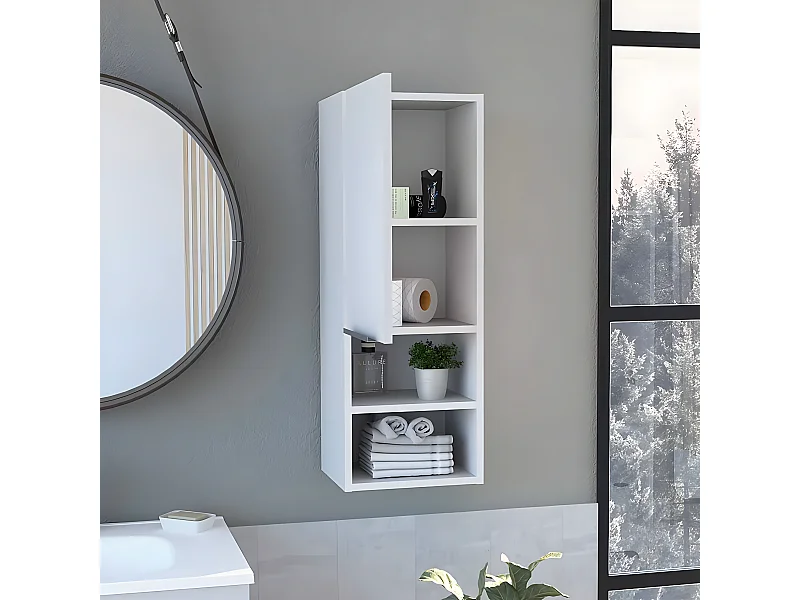 Pensile bagno Mila, con ripiani 30CM L X 25,5CM P X 81CM L X 81CM L Bianco