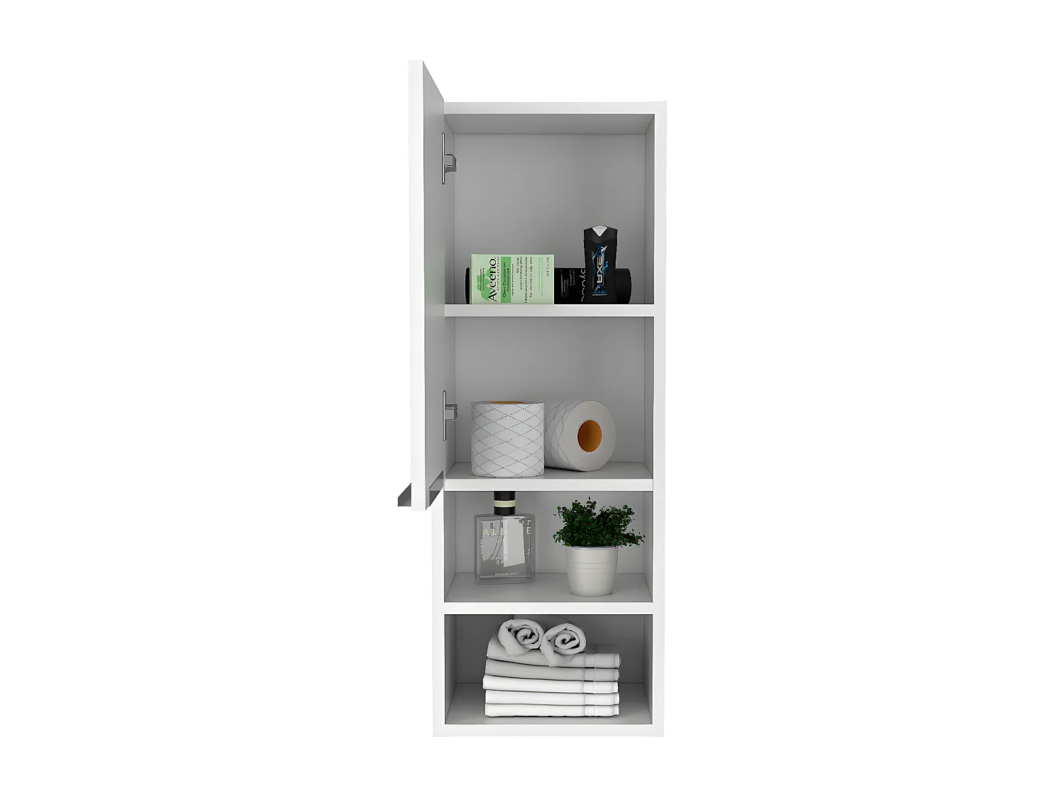 Pensile bagno Mila, con ripiani 30CM L X 25,5CM P X 81CM L X 81CM L Bianco