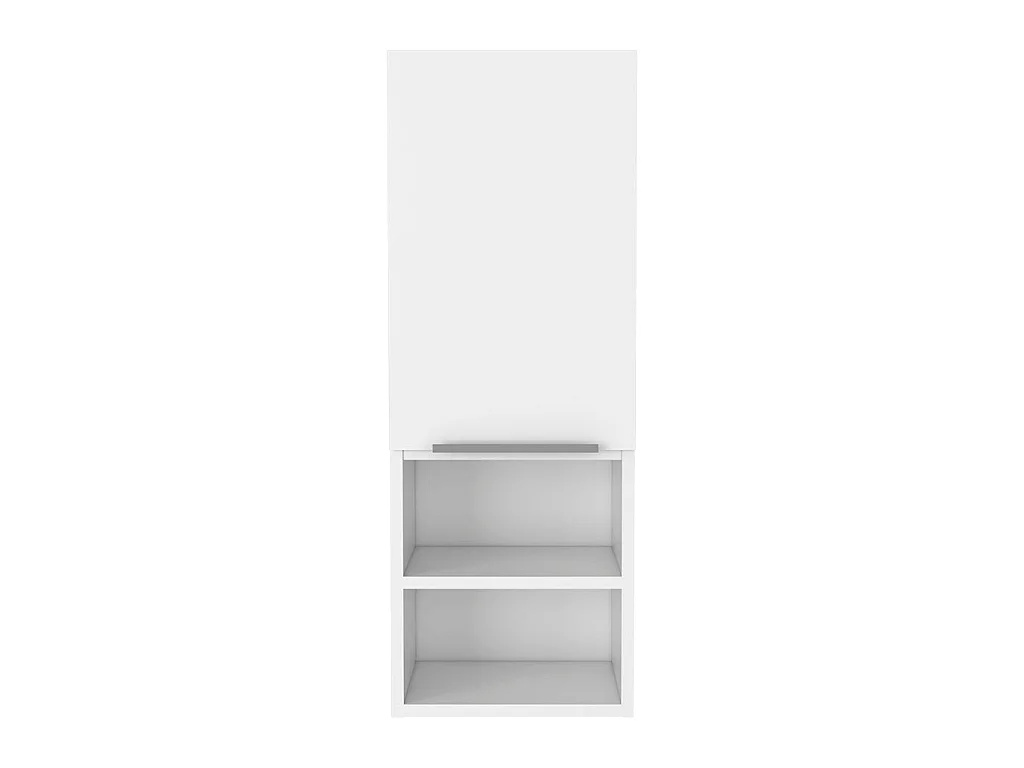 Mila Armário de parede para casa de banho em melamina com uma porta e quatro prateleiras, 81.7 X 30 X 25.5 cm , Branco