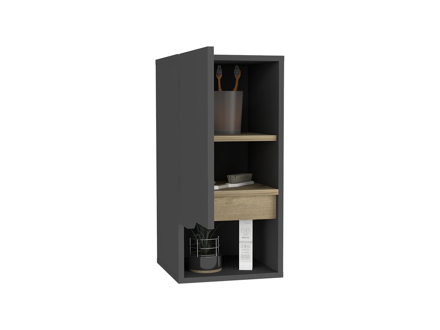 Pensile da bagno Laurent, con ripiani 62 CM H X 30,1 CM L X 33 CM P. Piombo / Dune