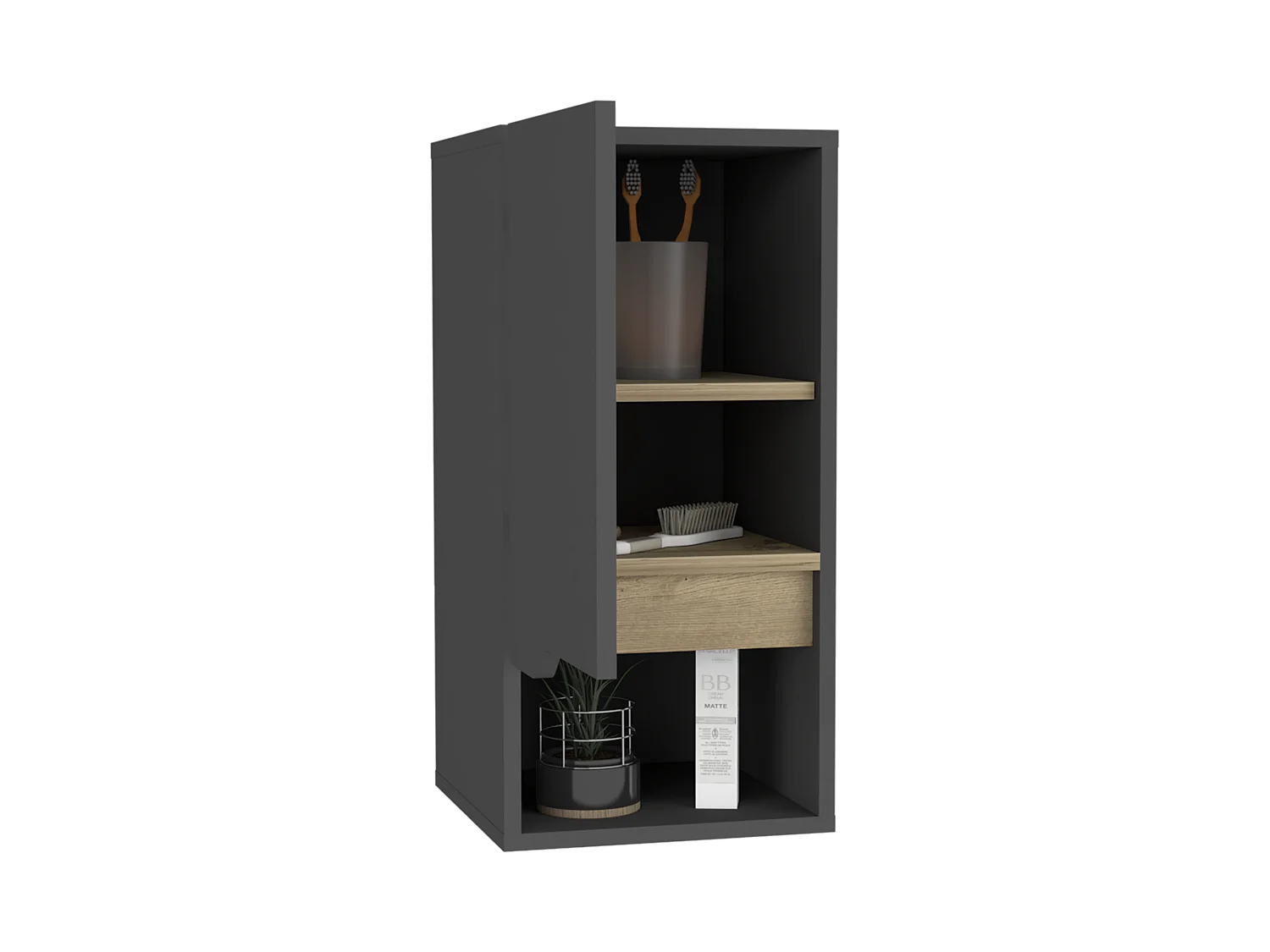 Pensile da bagno Laurent, con ripiani 62 CM H X 30,1 CM L X 33 CM P. Piombo / Dune