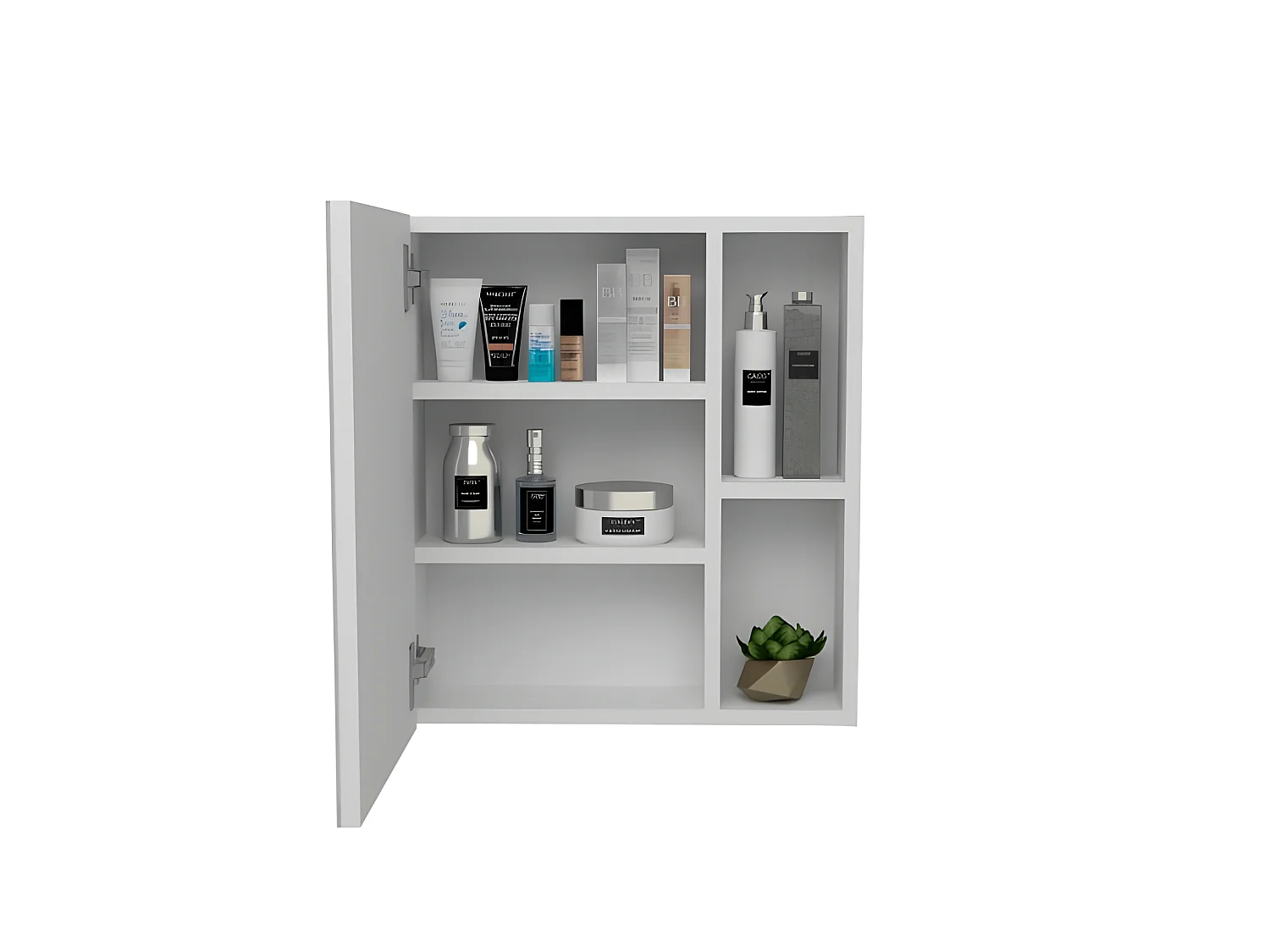 Pensile da bagno Labelle, con specchio 160 cm L X 20,3 cm H X 62,4 cm P Bianco