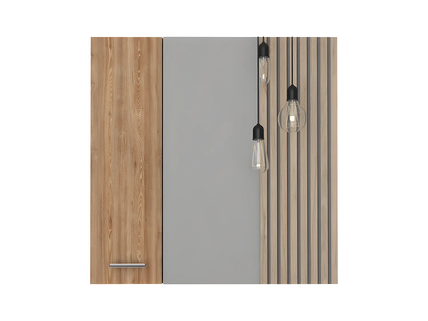 Salle de bain avec miroir Barcelone. Avec quatre étagères internes. 23,6 cm à x 23,6 cm L x 5,8 cm P. Honey