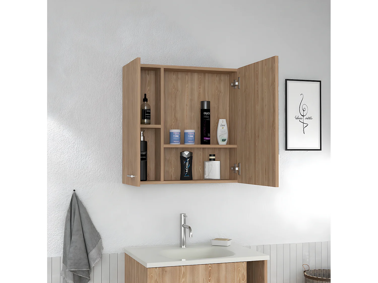 Pensile a specchio Barcelona, con ripiani 23,6CM L X 23,6CM L X 5,8CM P Miele