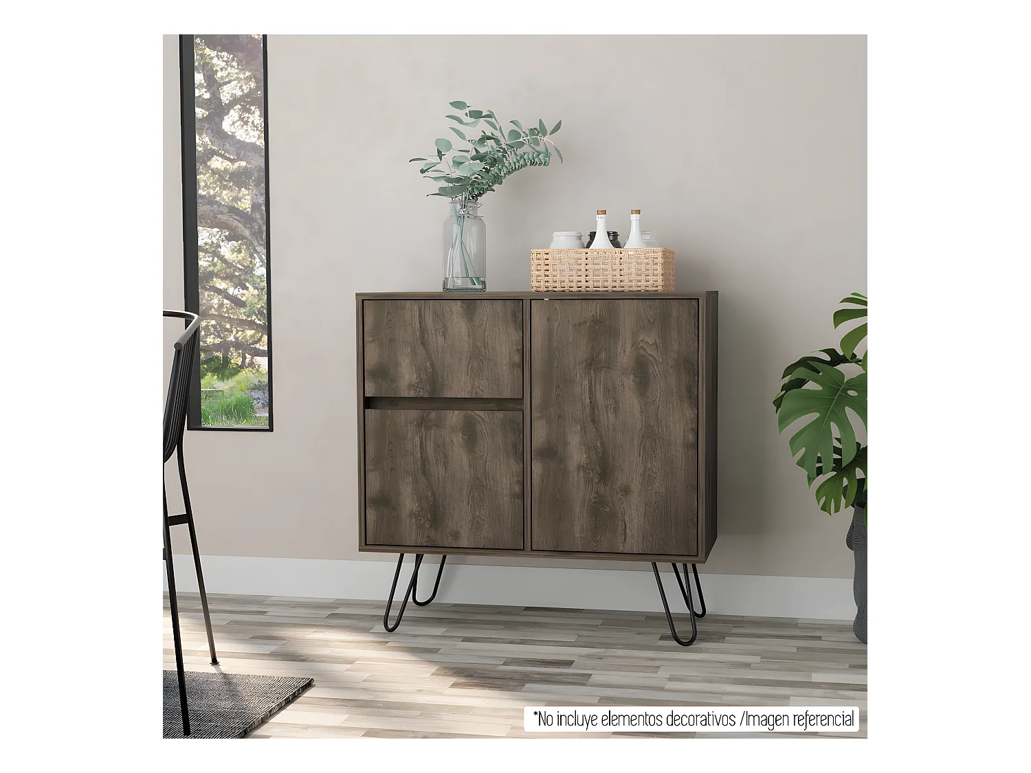 Aparador de salón Z80 Andora, con gabinete 80CM A X 80CM An X 35CM P Bellota