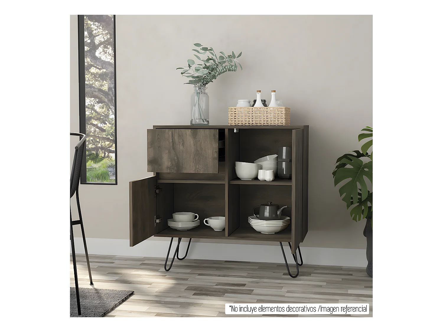 Aparador de salón Z80 Andora, con gabinete 80CM A X 80CM An X 35CM P Bellota