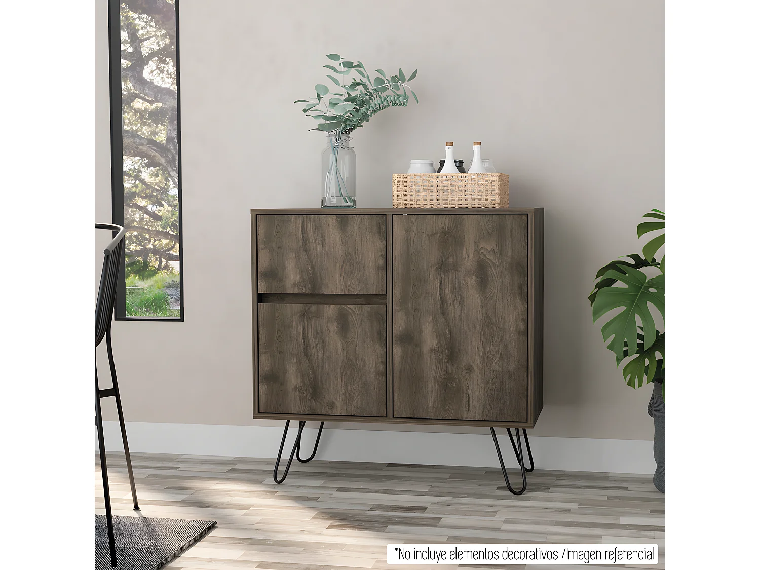 Aparador de salón Z80 Andora, con gabinete 80CM A X 80CM An X 35CM P Bellota