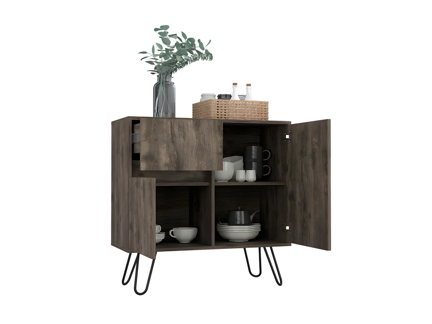 Aparador de salón Z80 Andora, con gabinete 80CM A X 80CM An X 35CM P Bellota