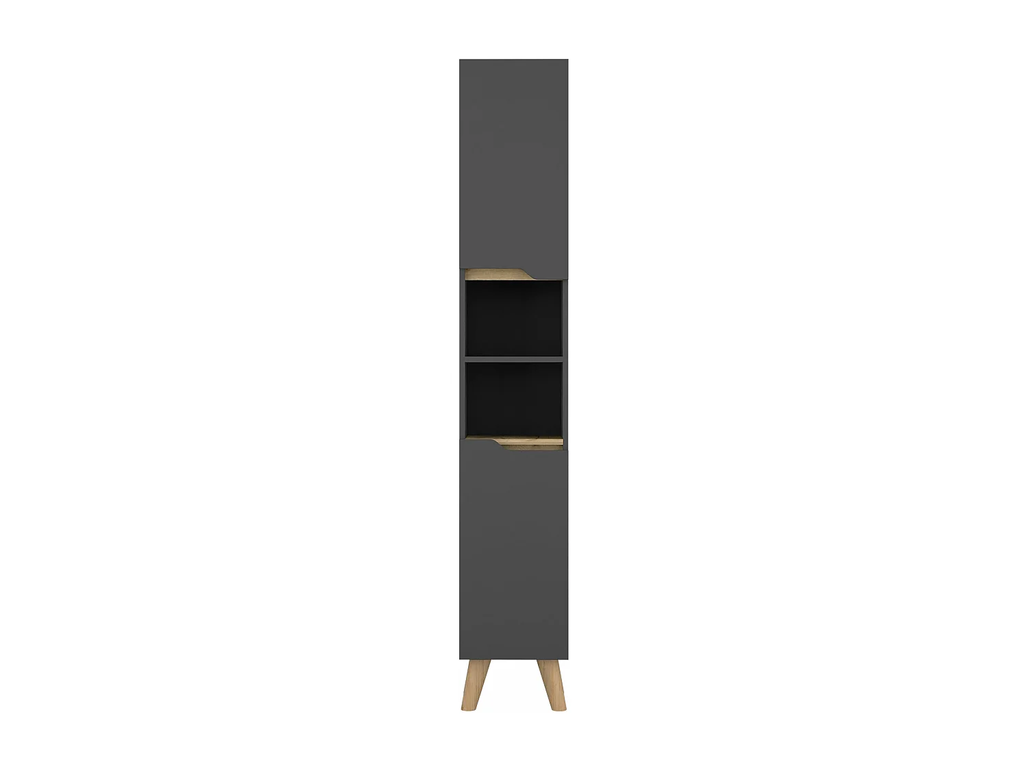 Colonna bagno Laurent, con ripiani 180 CM L X 30,1 CM P X 33 CM L X 33 CM P. Piombo / Duna