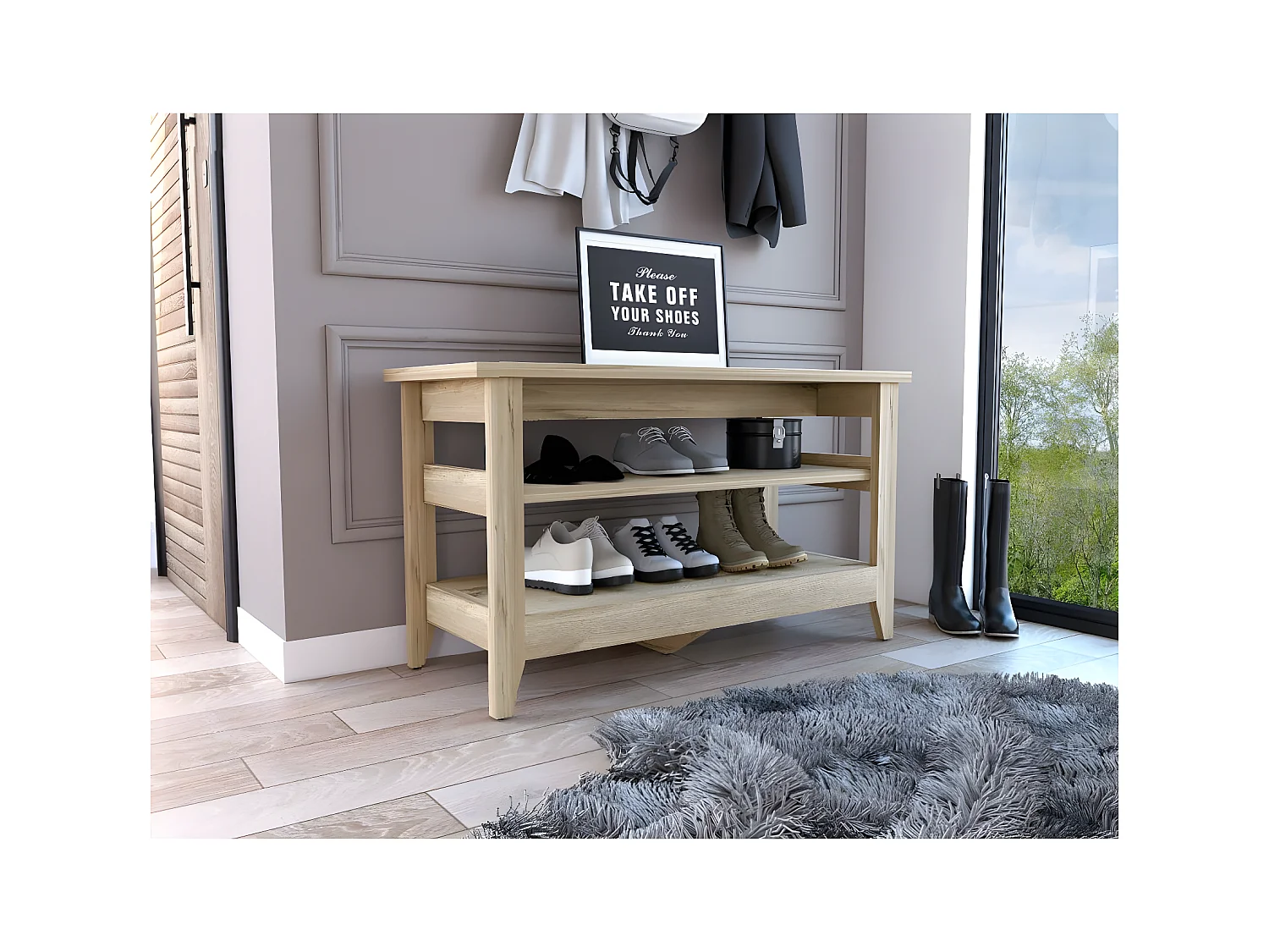 Confortable avec les étagères Missuri 43 cm L x 17,7 cm P x 25cm