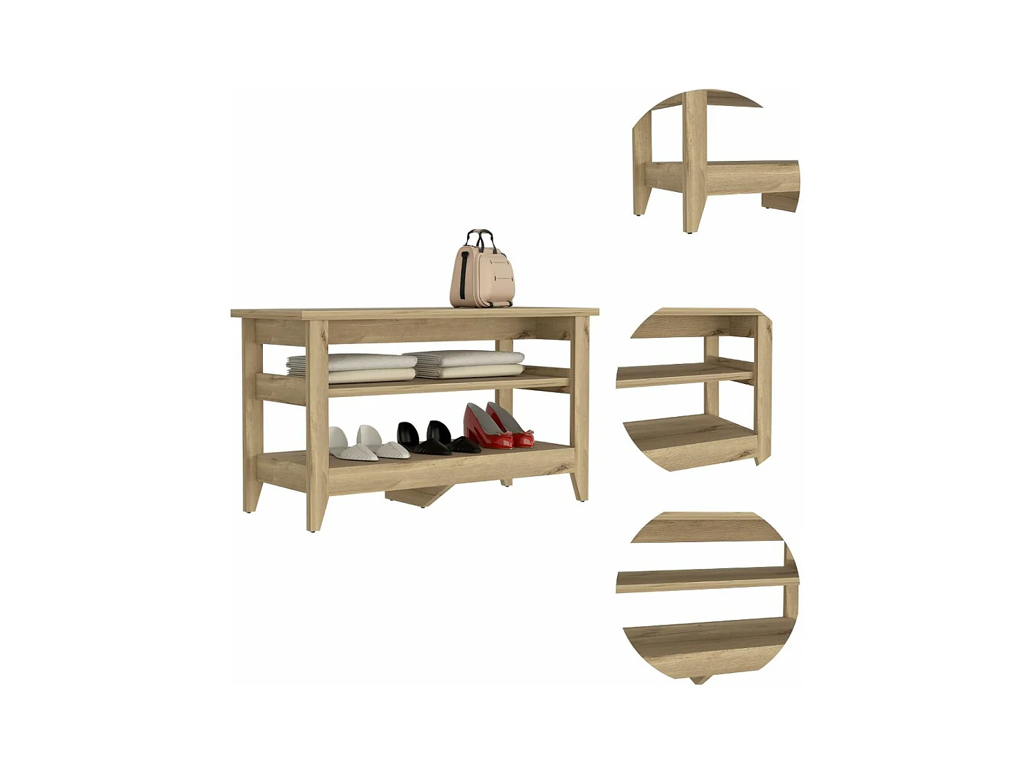 Confortable avec les étagères Missuri 43 cm L x 17,7 cm P x 25cm