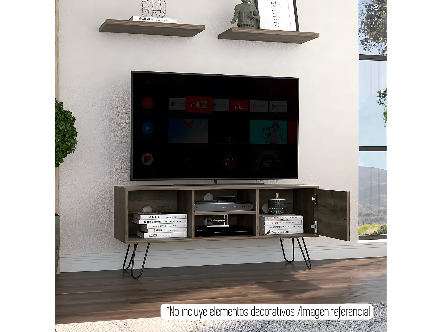 Mueble para Televisor Z 115 Andorra, con capacidad para 50" 50CM A X 115CM An X 35CM P Bellota