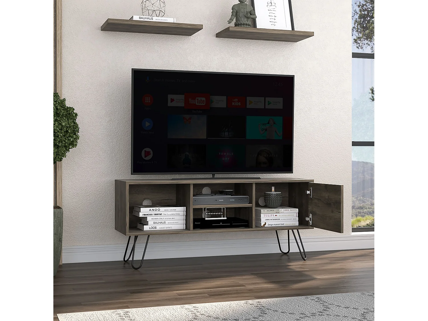 TUHOME CONCEPT Mobile TV Andorra da 115 cm, rovere scuro