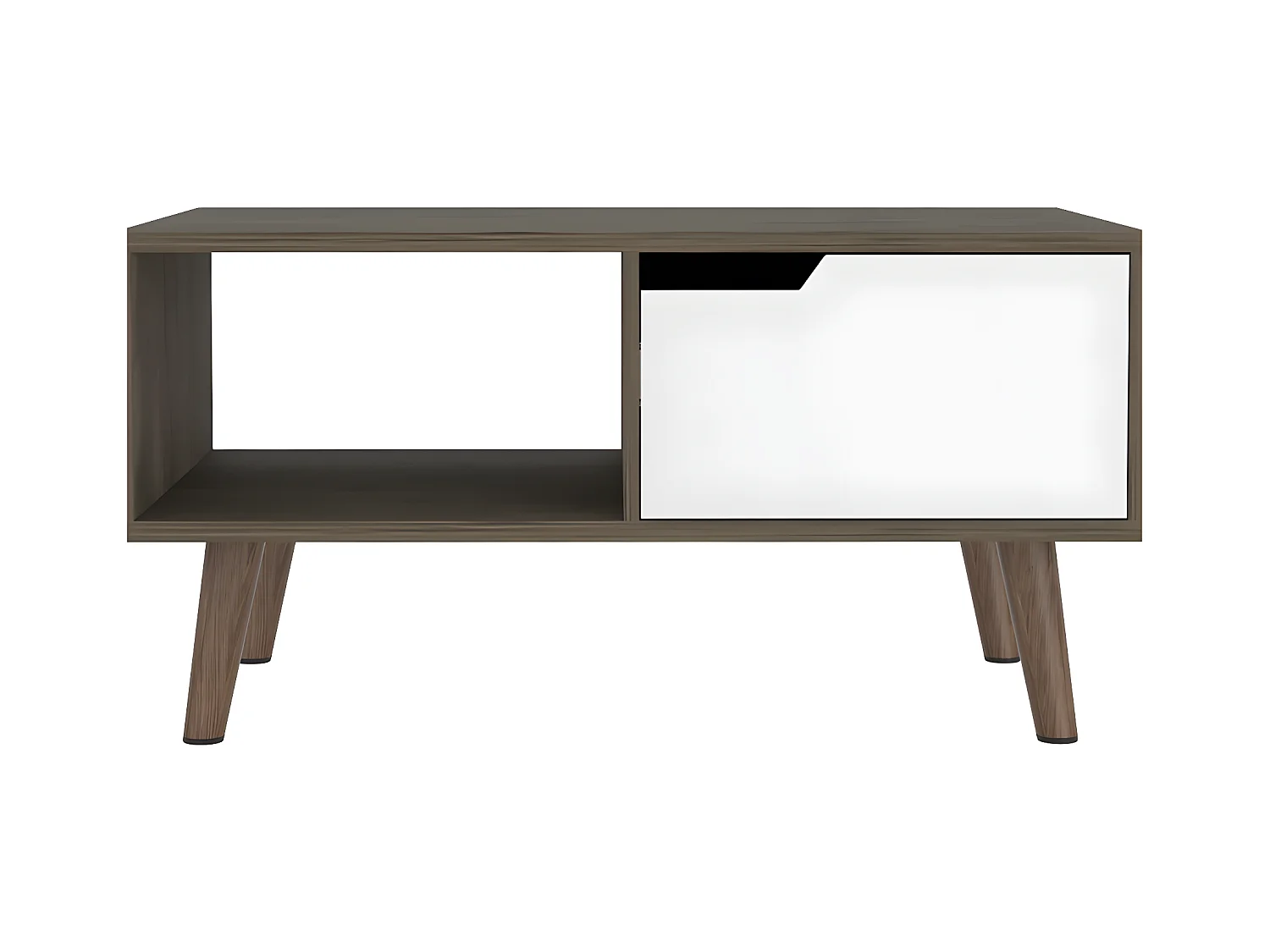 Tavolino Oslo, con cassetto 37 CM L X 100,6 CM P X 60 CM L X 60 CM P Ghianda / Bianco