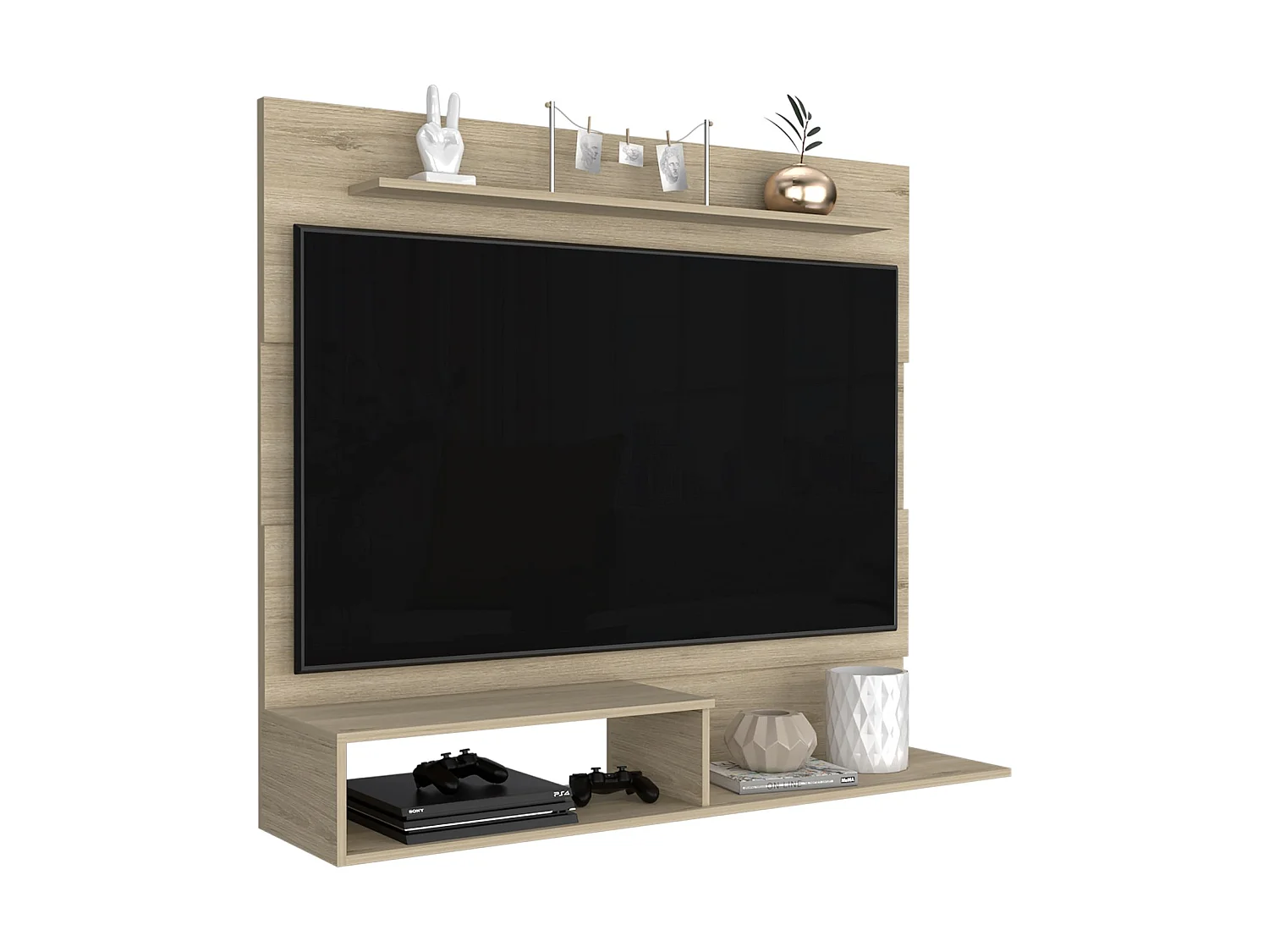 TUHOME CONCEPT Móvel de TV suspenso Beijing de 140 cm, carvalho claro