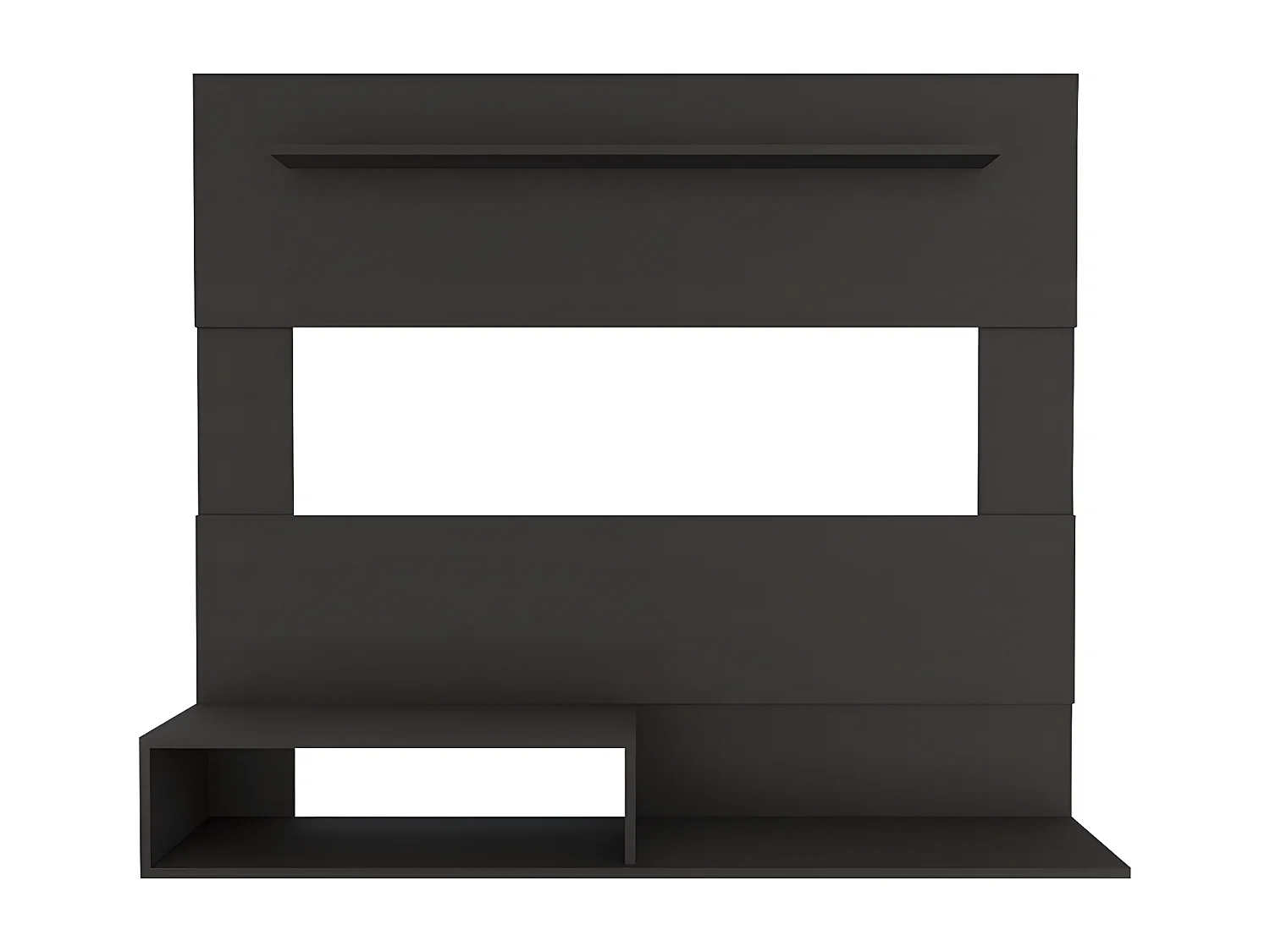 Panel de Entretenimiento de Pared Beijing, con estante superior 120CM A X 140CM An X 31.5CM P Wengue