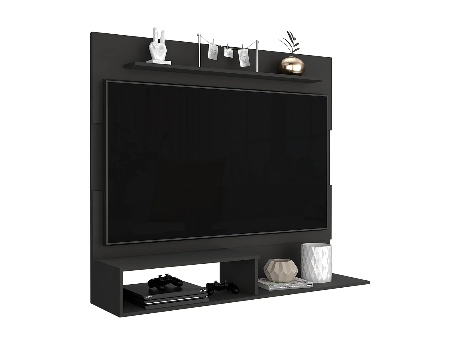 TUHOME CONCEPT Meuble TV mural Beijing de 140 cm, wengé