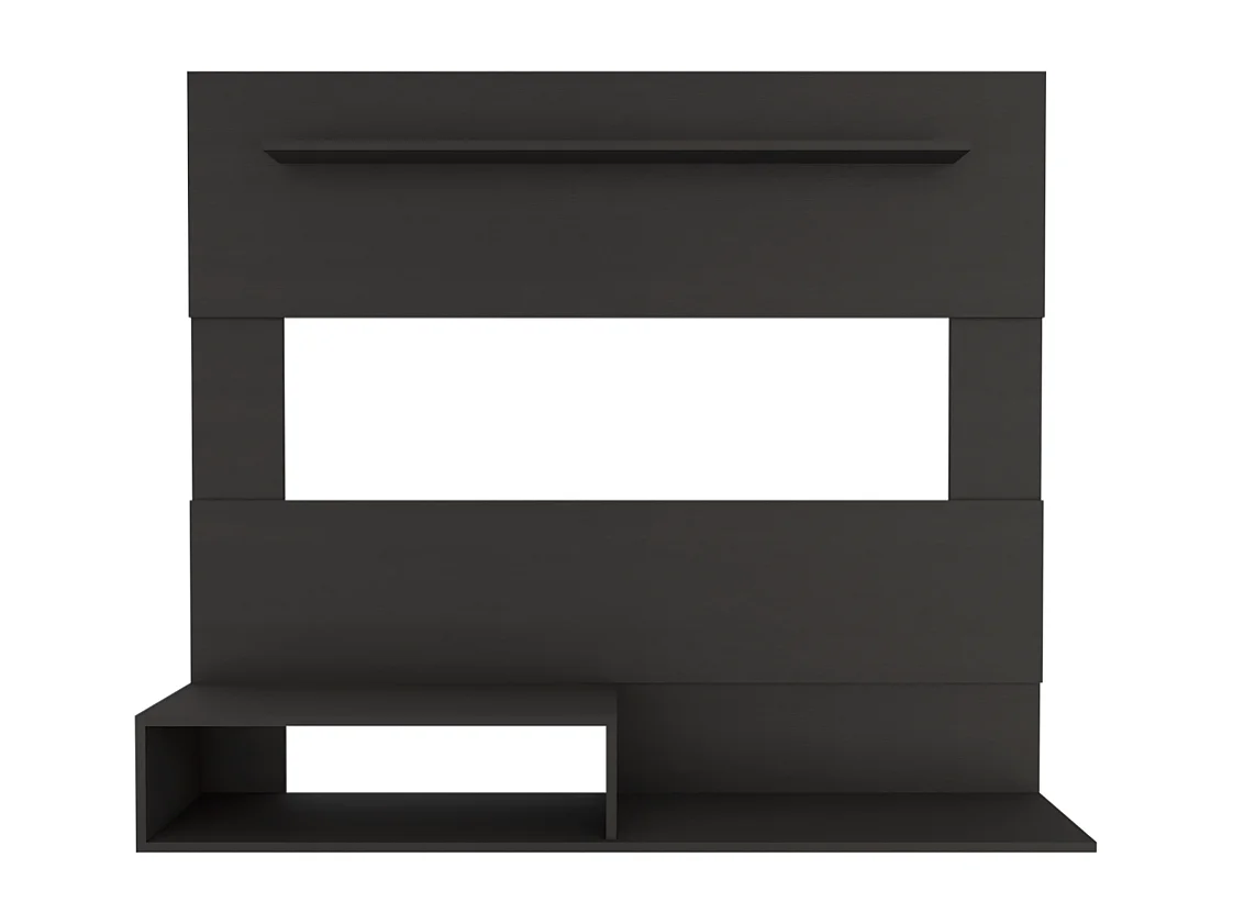 Painel de entretenimento de parede Beijing com prateleira superior, 19.88 cm X 139.7 cm X 31.49 cm , Preto