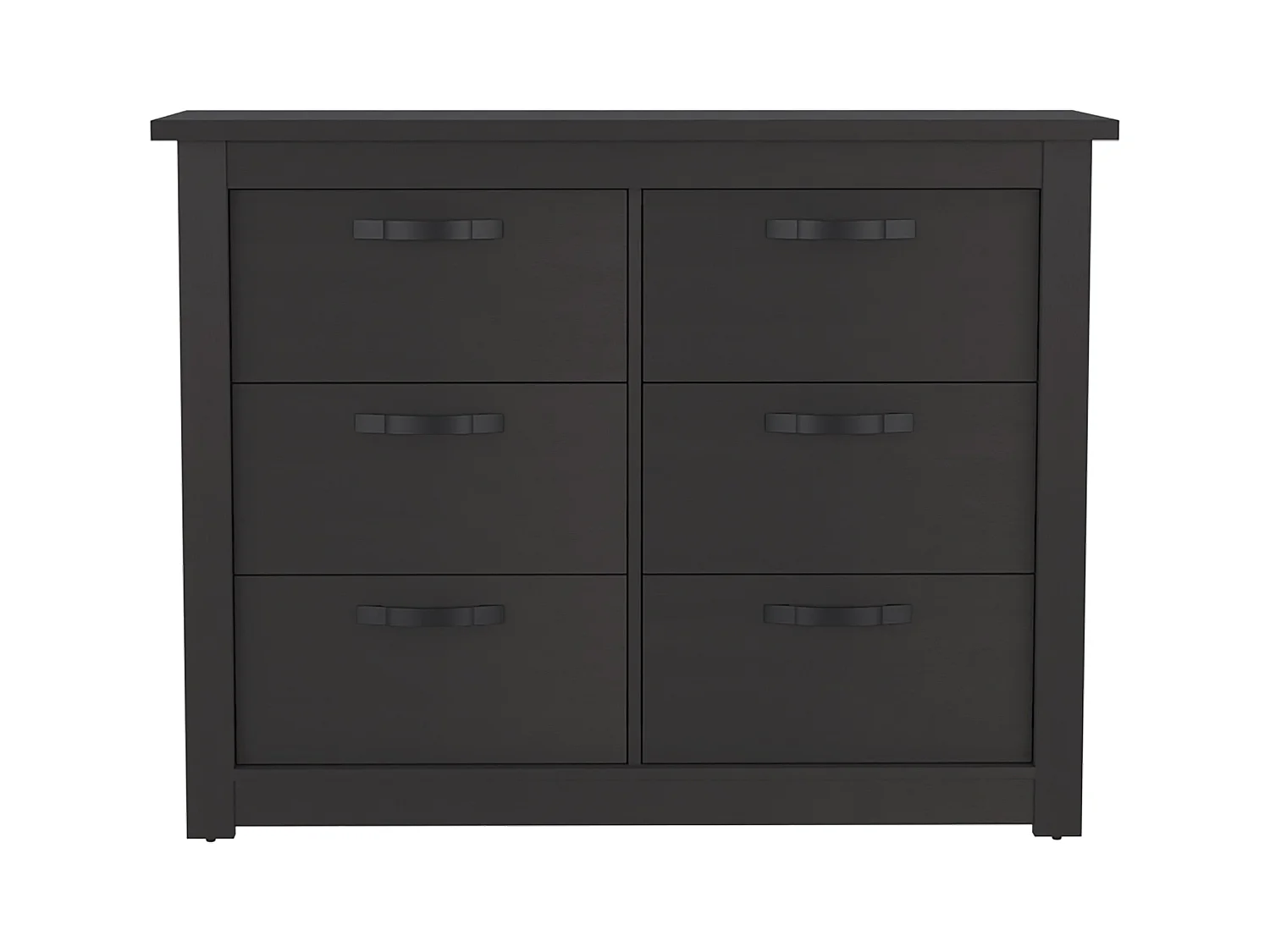 Double bourse avec 6 tiroirs 120 cm L x 40,7 cm P x 91,7 cm au noir