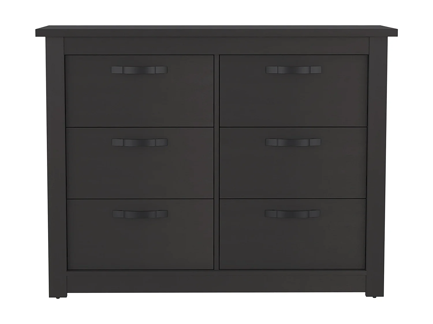 Cassettiera Becca a 6 cassetti, con maniglie in metallo 120CM L X 40,7CM P X 91,7CM L X 91,7CM H Nero