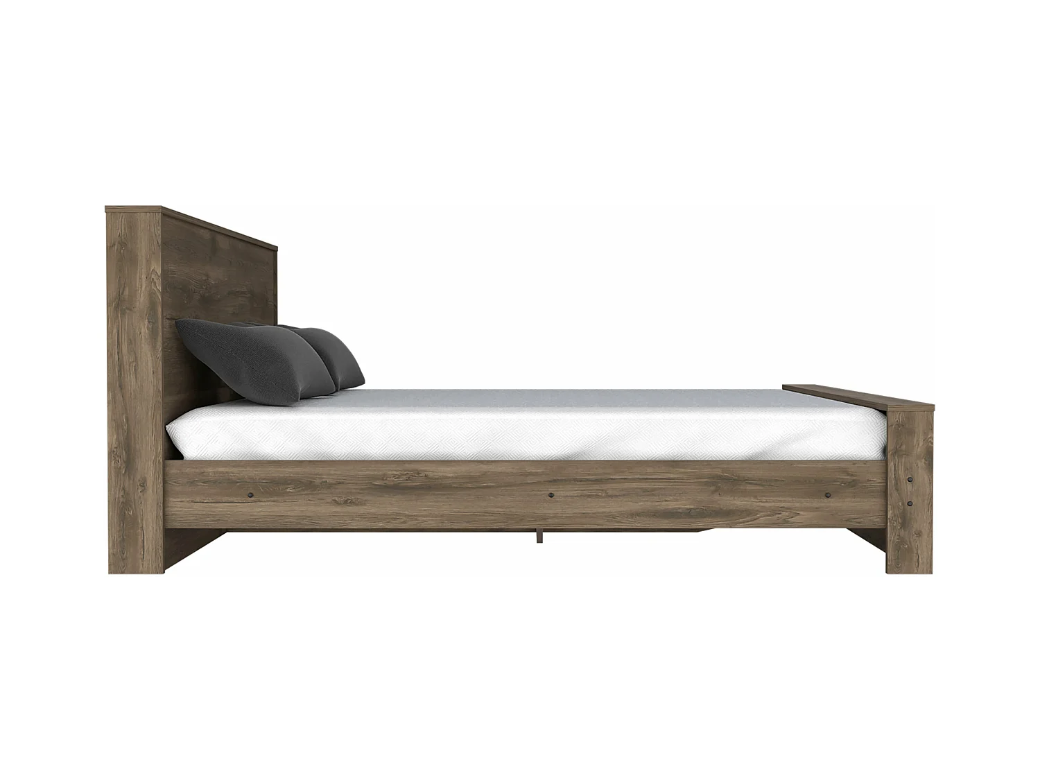 Cadre de lit complet, 150,4 cm L x 218,9 cm P x 98 cm A, Le noyer